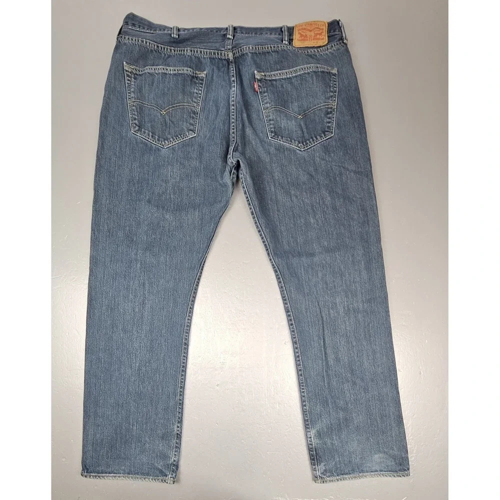 Levis 501‎ Jeans Mens 42x32 Button Fly Medium Wash Y2k Blue Casual Denim